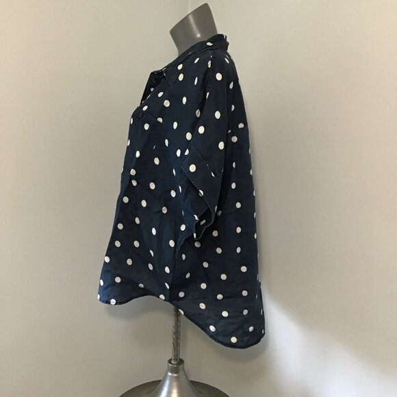 Marks & Spencer Pure Linen Polka Dot Shirt  Size 18 - Picture 7 of 14